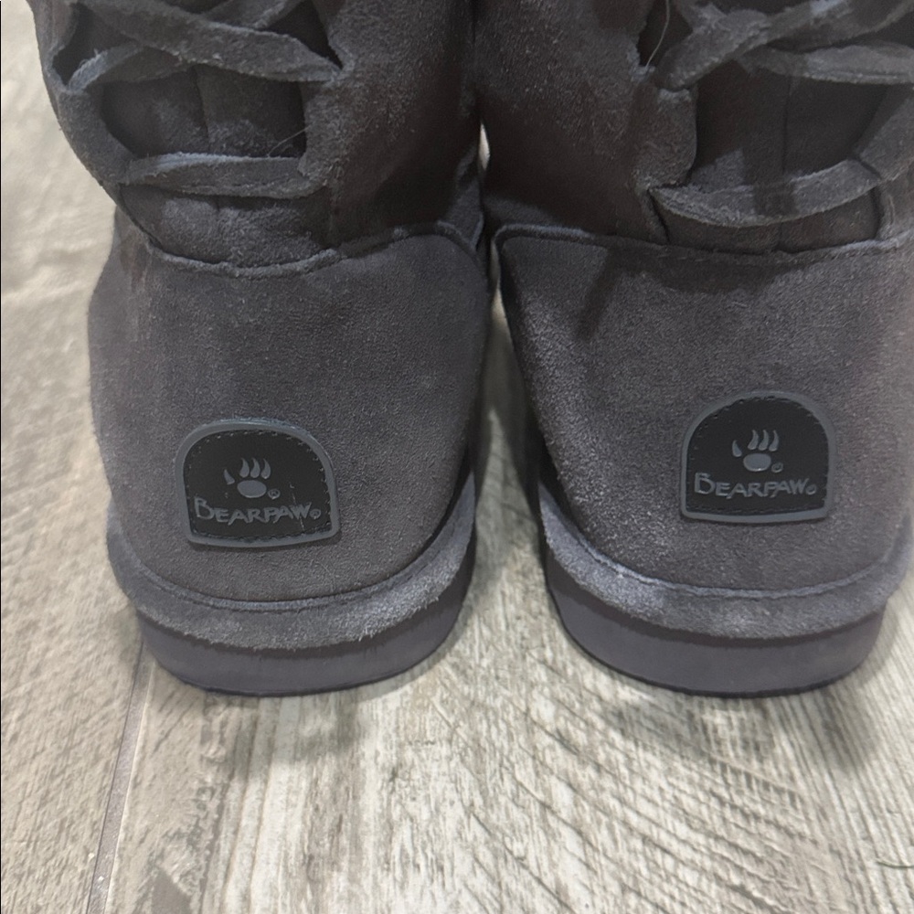 BearPaw Phylly Lace Charcoal Suede Winter Boots - Picture 7 of 9